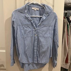 Blue & white stripes button down from loft size XSP , good condition from loft